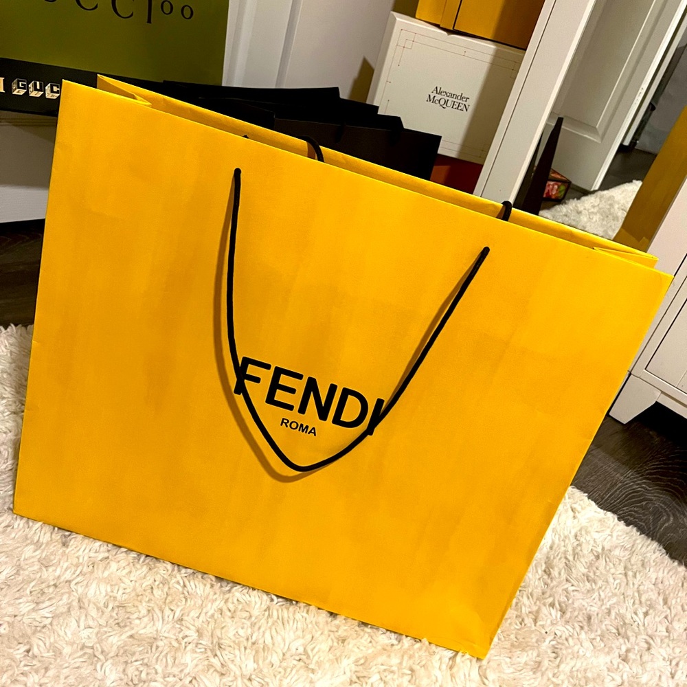 Empty Fendi shopping bag